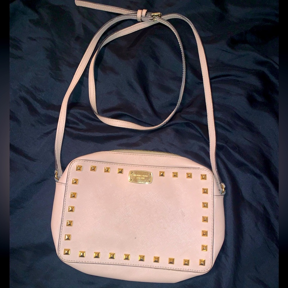 Michael Kors Saffiano Leather Studded Crossbody Bag